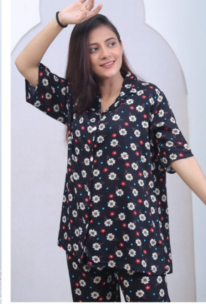 Cotton Printed Short Night Dress [000246]