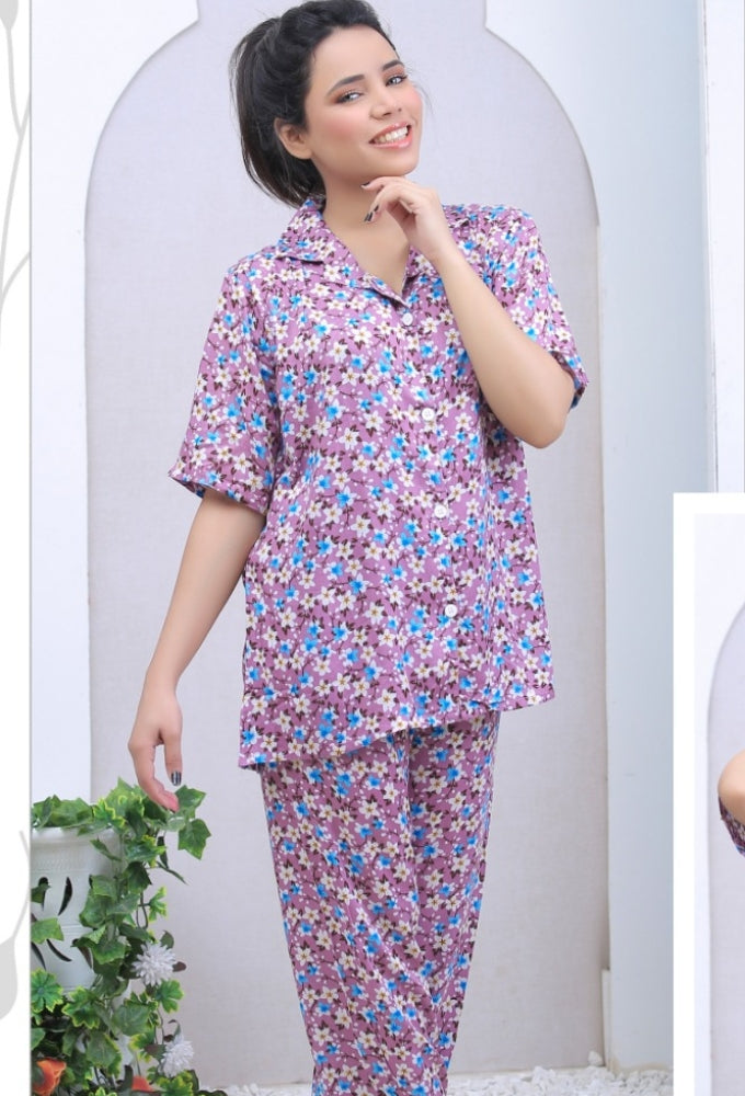 Cotton Printed Short Night Dress [000246]