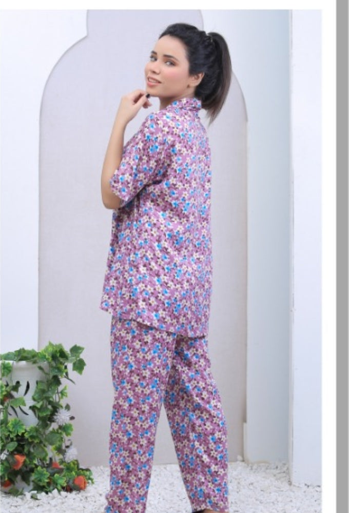 Cotton Printed Short Night Dress [000246]