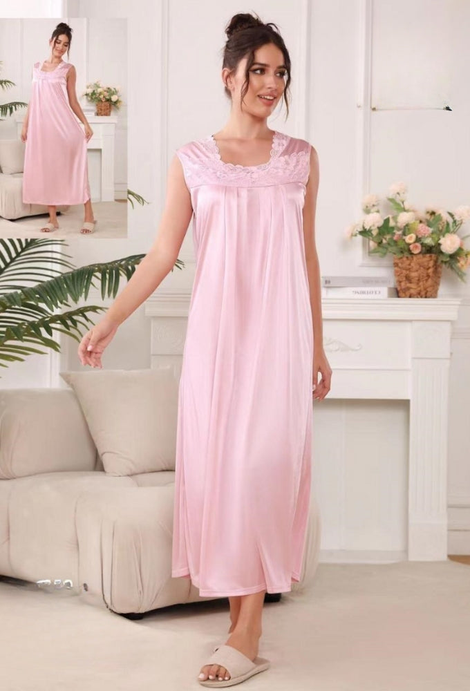 Silk Single Long Night Dress  [AR000084]