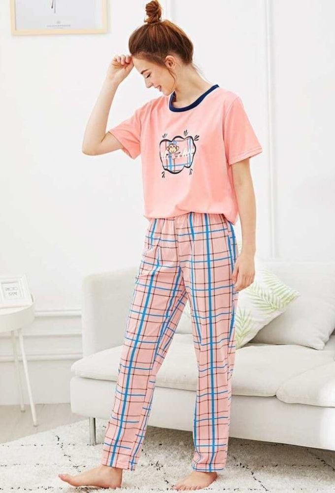 2 piece  lounge wear fabric blended cotton suit Article [ 000302]