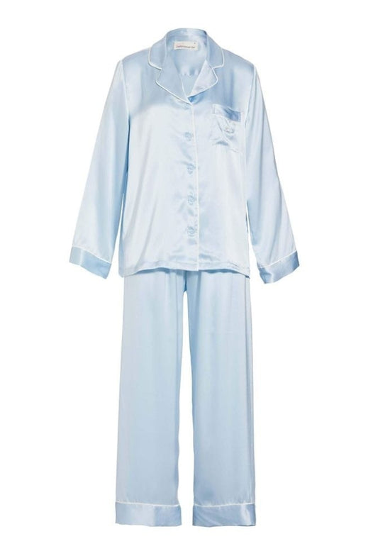 Silk 2 piece light blue color pajama suit Article [ 0000268] Fabric Silk