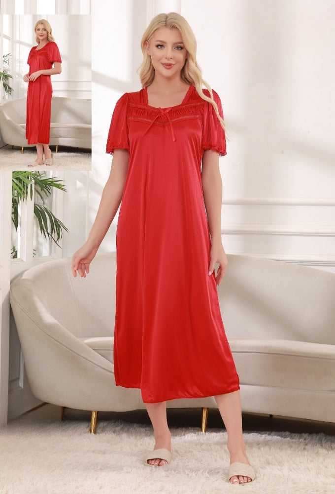 Silk Single Long Night Dress  [AR000084]