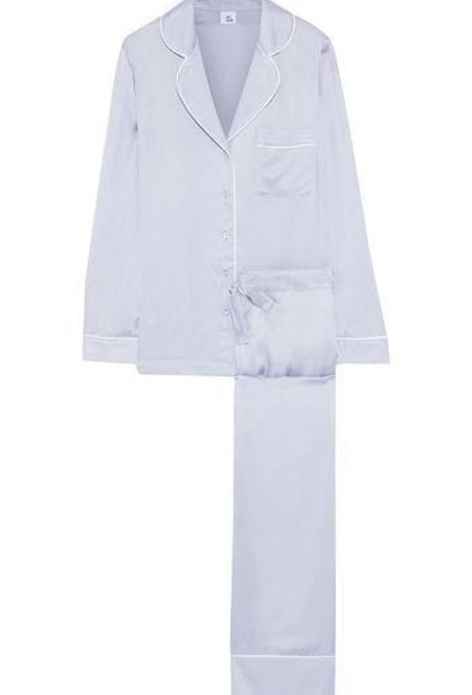 Silk 2 piece light blue color pajama suit Article [ 0000268] Fabric Silk