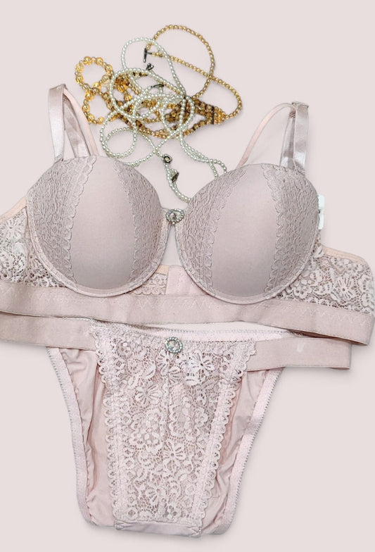 Bridal wear Light padded half cup wired bra set Available size 36 to 42  [0003753]